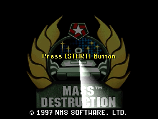 Mass Destruction title screen for Sega Saturn